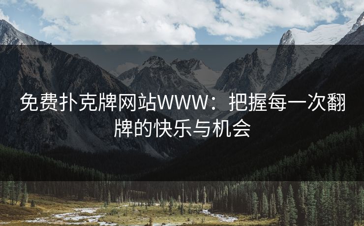 免费扑克牌网站WWW：把握每一次翻牌的快乐与机会