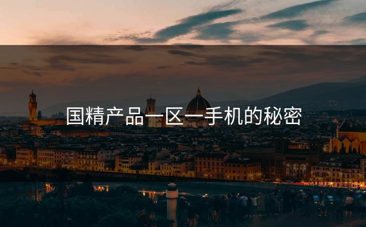 国精产品一区一手机的秘密