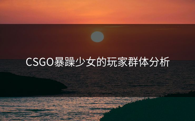 CSGO暴躁少女的玩家群体分析 CSGO暴躁少女的玩家群体分析